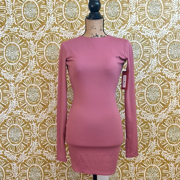 NWT Alix NYC Abbott Long Sleeve Open Back Stretch Mini Dress in Hibiscus Sz XS - Picture 11 of 13
